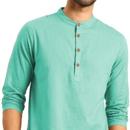 Men Solid Pure Cotton Straight Kurta-image-85