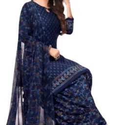 Unstitched Crepe Kurta & Patiyala Material Printed-image-22