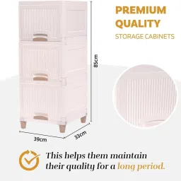 flipkart perfect homes studio Plastic Drawer 3 Shelf Book Organizer Plastic Open Book Shelf Book Stand & Rack Plastic Close Book Shelf image 4