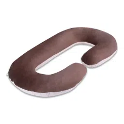 dormyo Cozy C-Shape Velvet Mircrofibre Pregnancy Pillow With Detachable Zipper Pillow In Golden Cream Colour-picture-19