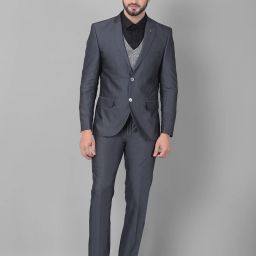 Men 2 pcs Set Solid Suit-0
