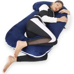 ultra soft j shaped Polyester Fibre Solid Pregnancy Pillow Pack of 1-image-42