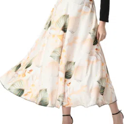 Women Printed Flared Multicolor Skirt-image-55