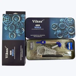 vikas Geo World Geometry Box | 2-in-1 Compass | Magnifying Glass | Student Kit Geometry Box-picture-32