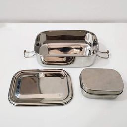 Stainless Steel Lunch Box – Leak Resistant Bento with Secure Latches | Reusable 2 Containers Lunch Box-image-96