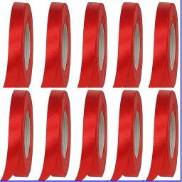 Satin Ribbon For Decoration, Gift Wrapping, Multi Purpose Use 1/2 Inch Red Satin Ribbon-image-50