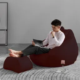 giglick 4XL Bean Bag with Relaxing Footrest and Comfy Cushion Filled with Beans Bean Bag Chair With Bean Filling image 2