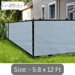 Privacy Screen PVC Fence Net with Brass Eyelets Tie Cords - 5.8 x 12 Ft Portable Green House-image-28