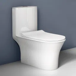 Commode for Toilet/Ceramic One Piece Toilet/Rimless Washdown Flush Commode with Soft Closing Toilet Seat - S Trap Outlet (APS-2019) Western Commode-0