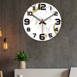 Line Art Rose Flower Wood Wall Clock In White By VibeCrafts-picture-13