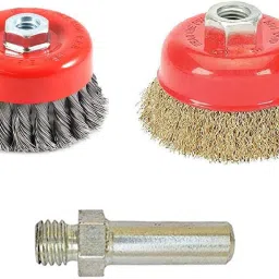 Combo of Twisted Cup Brush and Non Twisted Cup Brush With Drill Attachment Wheel Brush-18