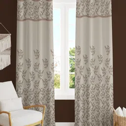 kraftiq homes 152 cm (5 ft) Jacquard Room Darkening Window Curtain (Pack Of 2)-picture-47