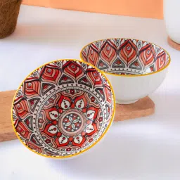 Porcelain Serving Bowl Mandala Print-image-86