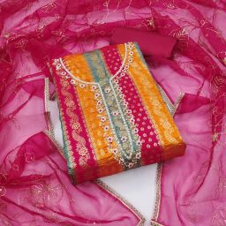 Unstitched Silk Blend Salwar Suit Material Solid-image-28