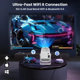 WZATCO Yuva Go Pro Native 1080P Projector (12500 lm / 1 Speaker / Wireless / Remote Controller) Projector image 5