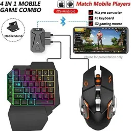 Extreme Gaming Keyboard Mouse Convertor For Smartphone 4in1 Mobile Game Combo Set Pubg Bluetooth Tenkeyless Gaming Keyboard Compatible with Desktop, Laptop, Mac Mix Pro-image-2