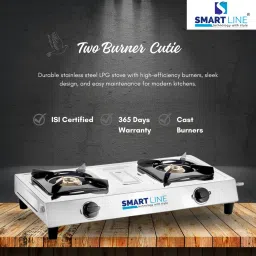 Double Burner Cutie, ISI marked LPG cooktop with Cast Burners Stainless Steel Manual Gas Stove-image-44