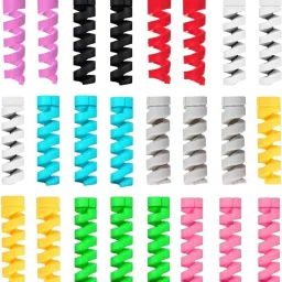 Like Star 24 PC Spiral Charger for all Type Wires/Headphone Wire/Mouse/Keybord cord Cable Protector-66