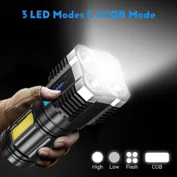 Umanath LED 5W Torch Light Rechargeable Torch Flashlight USB Fast Charger Power Bank Smart Bulb image 3