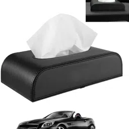 Black Tissue Holder Leatherite/Include Tissue/Save Space For Home/Car/Office-203 Vehicle Tissue Dispenser-image-52
