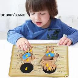 shalafi Human Parts Of Body Name Blocks Learning Puzzle Colorful Educational Board Toy image 4