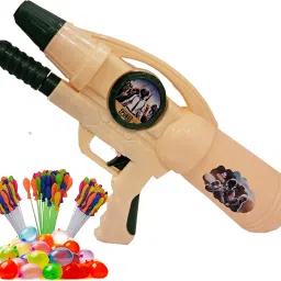 (1 Pichkari + 3 Magic Balloon)High Pressure Water Gun Toy Pichkari for Kids Holi Water Gun-picture-22