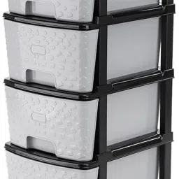 4-Tier Plastic Storage Cabinet Modular Plastic Drawer for Home/Office/Hospital Plastic Kitchen Trolley-picture-17