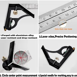 digital craft 300mm Combination Precision Measuring Tool for Woodworking and Carpentry Combination Square image 3