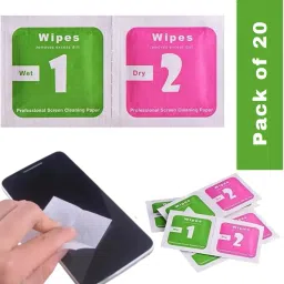 MAK Mobile Screen Wet and Dry Cleaning Wipes (20Pcs) for Mobiles, Laptops, Computers-17