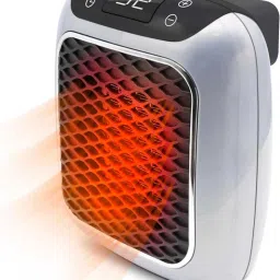 Portable Electric Wall space Heater With Adjustable Thermostat and Timer-Grey Fan Room Heater-image-1