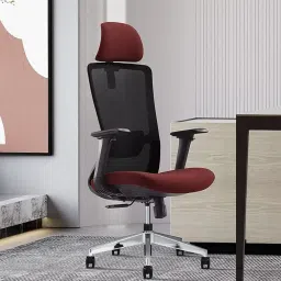 Galaxy Breathable Mesh Ergonomic Chair in Black & Red Colour Mesh Office Adjustable Arm Chair-picture-7