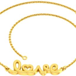 PC Chandra Jewellers Exquisite Love Text Yellow Gold 14kt Bracelet-image-10