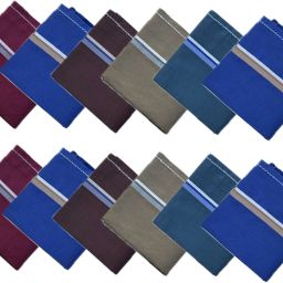 Solvia Men'S Multidarkcolor Linen 100% Pure Cotton ["Multicolor"] Handkerchief-image-1
