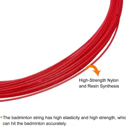 red champion Badminton Racket String (Wire) Pack of 4 Multi Color 0.7 Badminton String - 10.3 m image 4