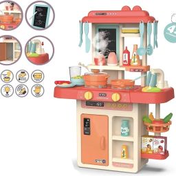 42 pieces Plastic Kitchen Play Set, with Realistic Lights & Sounds-image-32