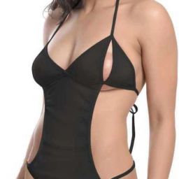 TEDDY BLACK Solid Women Bikini Black Swimsuit-image-30