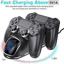 New world Controller charger for PS4,For PS4 Controller Charger Controller Charging dock stand station with LED charging indicator for PS4 fat Ps4 Slim PS4 Pro model controller image 2