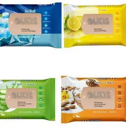 Refreshing Wipes 4 Fragrances (Aloe Vera ,Honey, Ice ,Lemon)(100 Tissues)-image-1