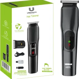 UrbanHTC AT 519 Cordless Professional Hair Trimmer Waterproof Stainless Steel Blade Trimmer 45 min Runtime 5 Length Settings-image-55