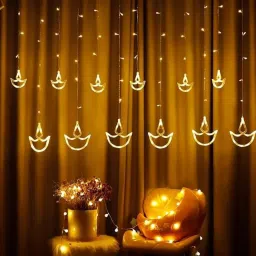 112 LEDs 4.5 m Transparent Flickering Diya Rice Lights-14