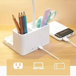 firstlike Multifunctional 3 Level Brightness Rechargeable with Pen & Mobile Holder Desk Study Lamp image 2