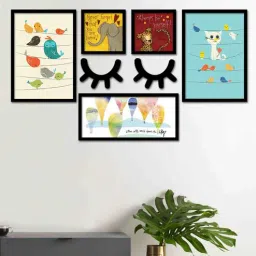 art street Brown Engineered Wood Framed Art Print Set of 5-picture-23