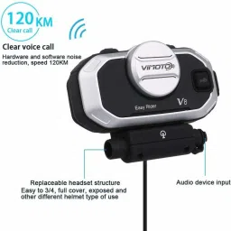 Vimoto V8 Motorcycle Bluetooth Intercom By PhoenixERetails Smart Headphones image 2
