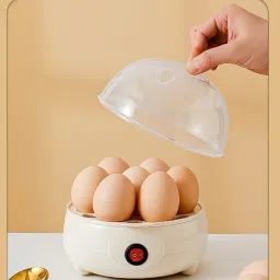 Momos steamer ,7 Eggs Plastic Egg Boiler (White,7 Egg) Electric Egg Boiler ,3 Boiling Modes ,Automatic Operation,Overheat Protection Egg Cooker-image-91