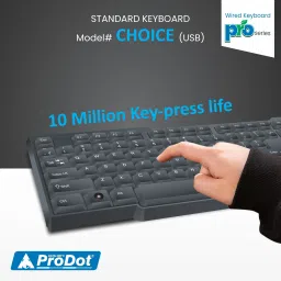PRODOT Maestic Basket Standard Wired USB Keyboard - KB 207s with Rupee Font Key Wired USB Standard Multi-device Keyboard Compatible with Desktop, Laptop, Mac stand support,KB-207S Standard Wired USB Keyboard image 4