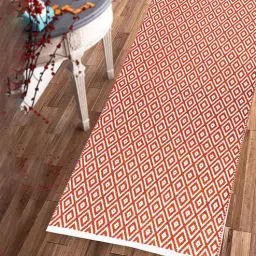 the home talk Geometric Pattern Cotton 5 x 2 Feet Flat Weave Bedside Runner-picture-6