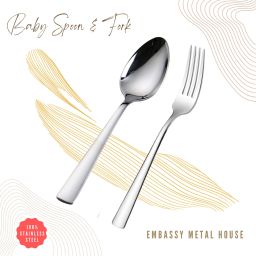 Platinum Table Spoon 6 Pieces Table Fork 6 Pieces Stainless Steel, Steel Table Spoon, Dessert Spoon, Tea Spoon Set-79
