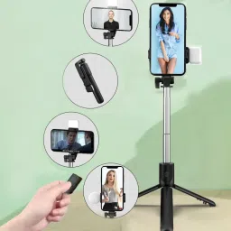 Mobtude Super price R1s Wireless Selfie Stick Stand Remote Flash Light All Smartphones Monopod, Tripod, Tripod Bracket, Tripod Clamp, Tripod Kit-image-24