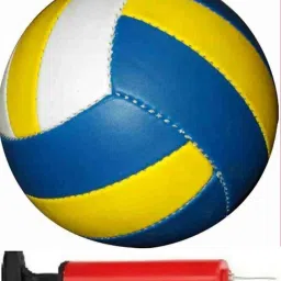 Volleyball yellow blue classic size-4 volley01 with air pump Volleyball - Size: 4-picture-11