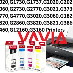 vavia refill Ink for G1020,G2020,G2021,G2060,G3020,G2021,G3060 PRINTER Black + Tri Color Combo Pack Ink Bottle-image-16